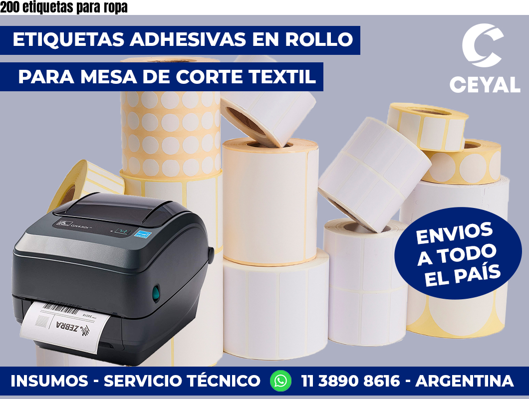 200 etiquetas para ropa