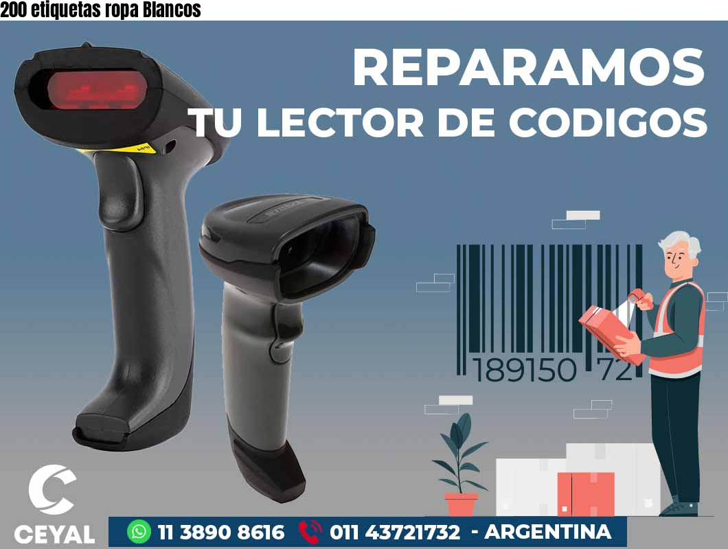 200 etiquetas ropa Blancos