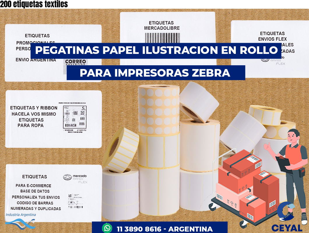 200 etiquetas textiles