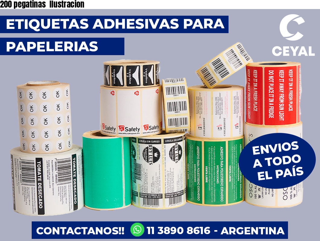 200 pegatinas  Ilustracion