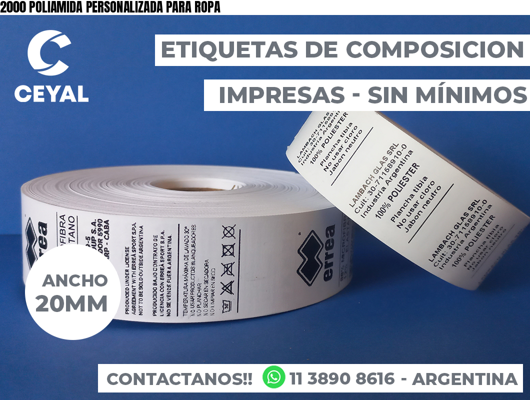 2000 POLIAMIDA PERSONALIZADA PARA ROPA