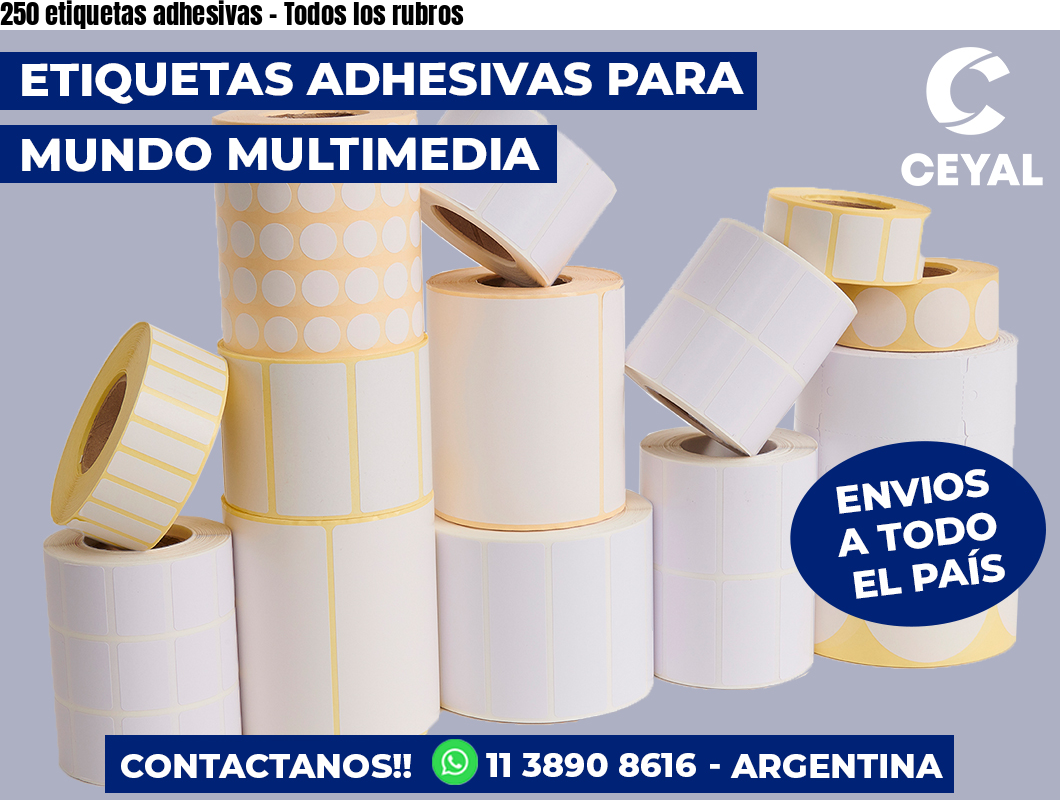 250 etiquetas adhesivas - Todos los rubros