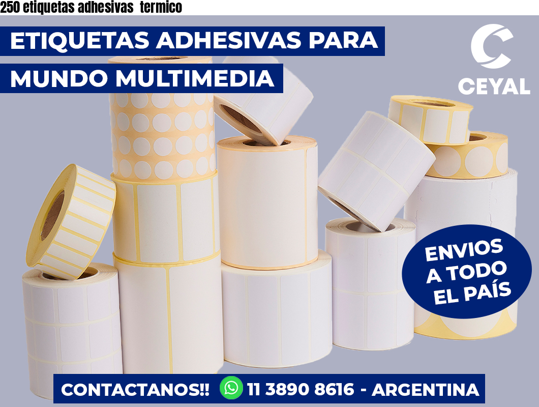 250 etiquetas adhesivas  termico
