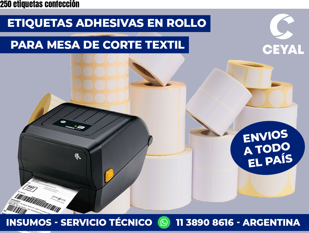 250 etiquetas confección