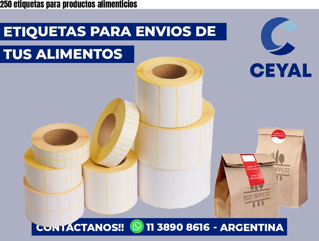 250 etiquetas para productos alimenticios