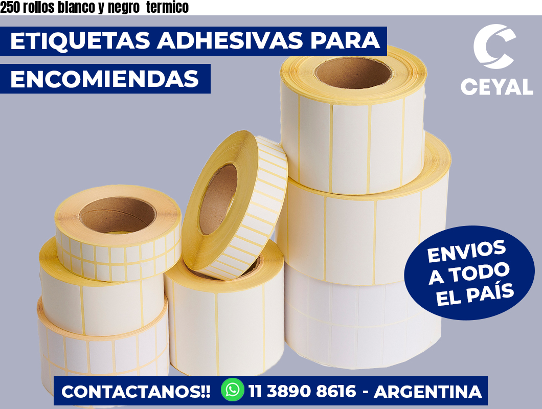250 rollos blanco y negro termico