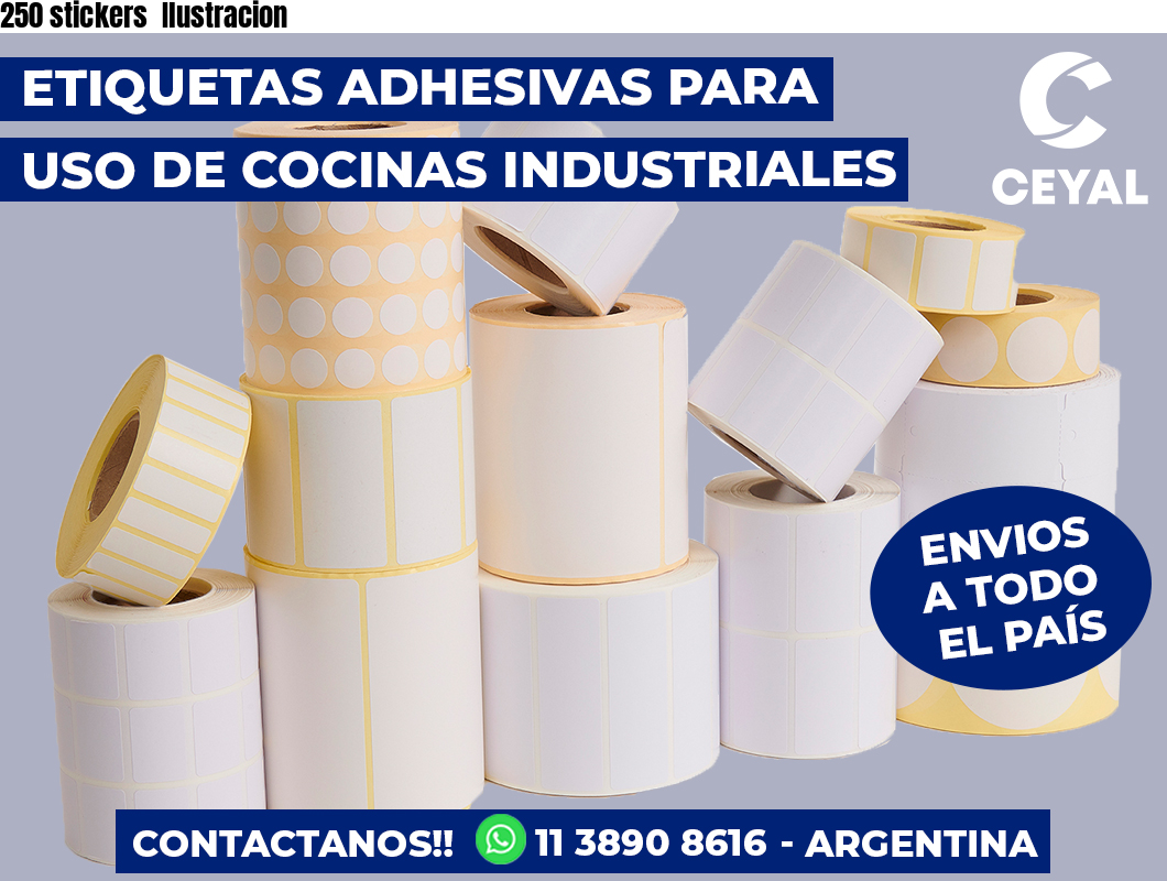 250 stickers  Ilustracion