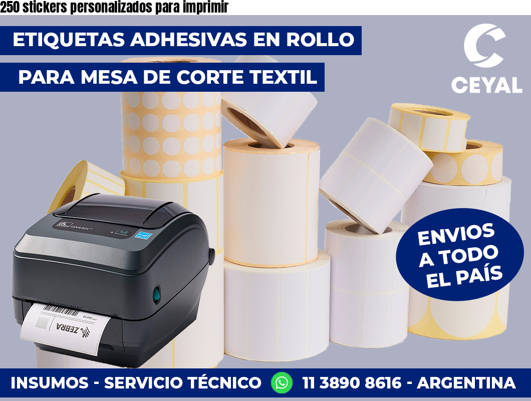 250 stickers personalizados para imprimir