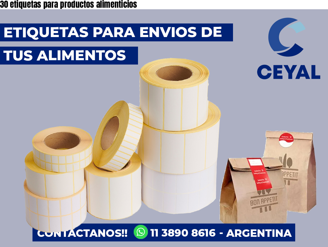 30 etiquetas para productos alimenticios