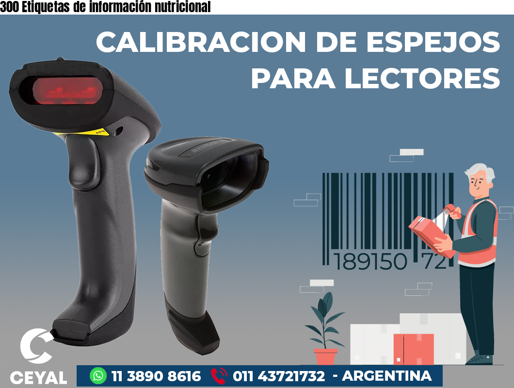 300 Etiquetas de información nutricional