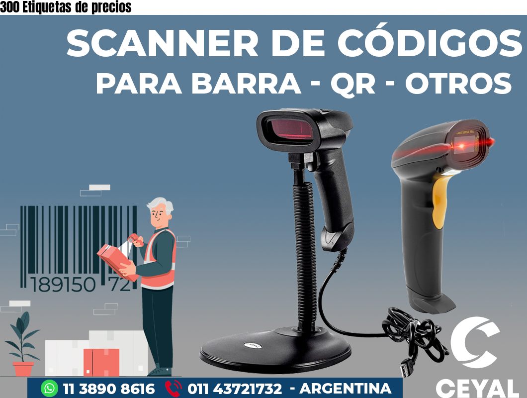 300 Etiquetas de precios