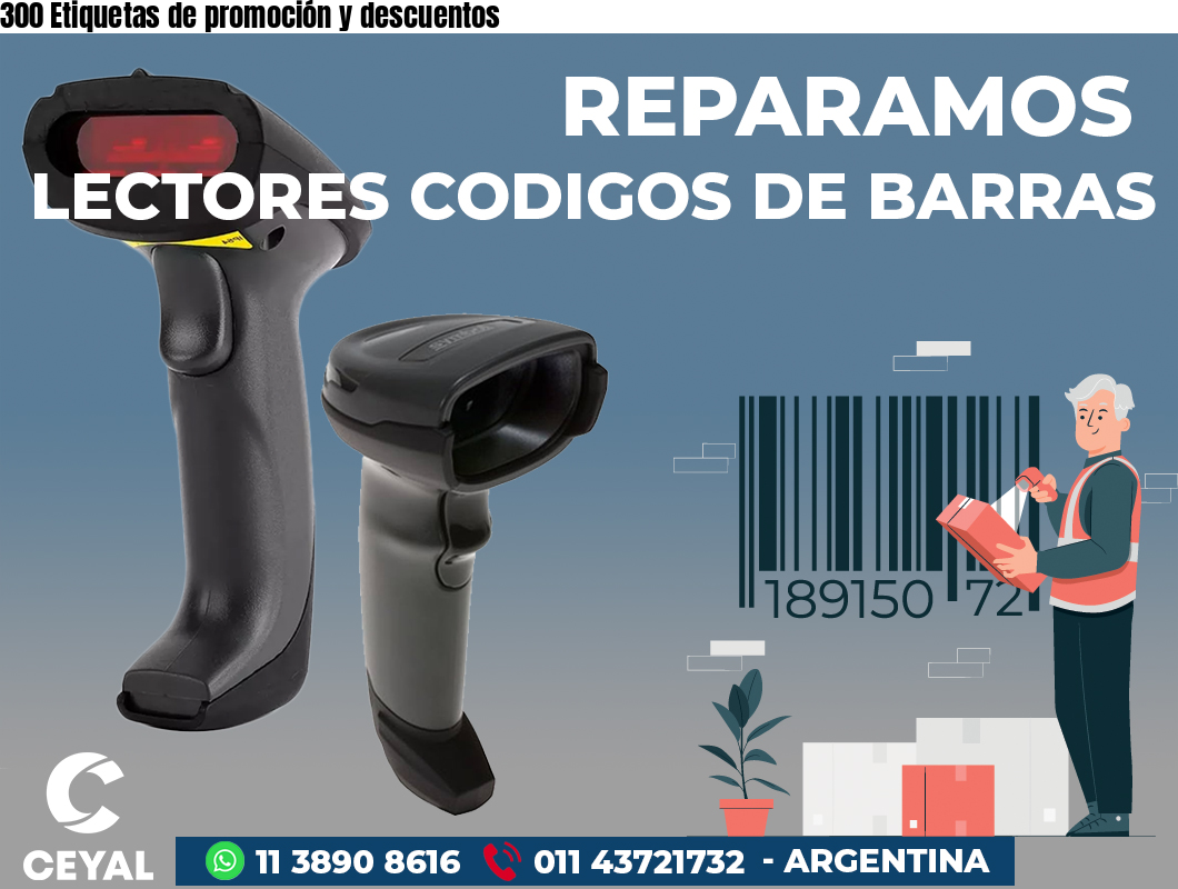 300 Etiquetas de promoción y descuentos