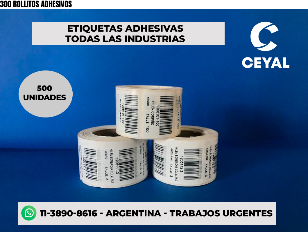 300 ROLLITOS ADHESIVOS