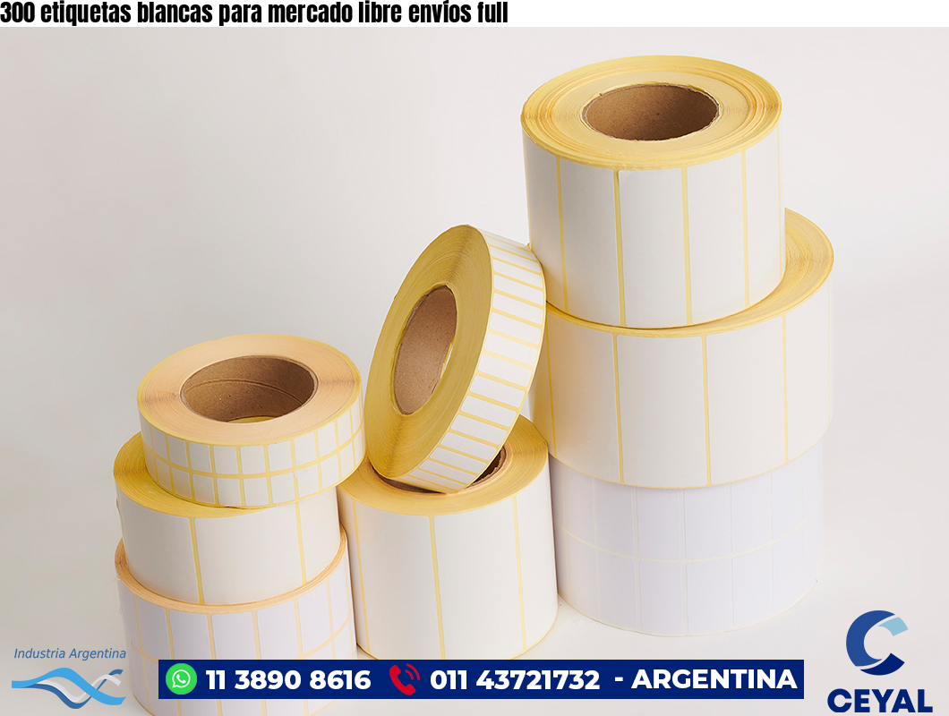 300 etiquetas blancas para mercado libre envíos full