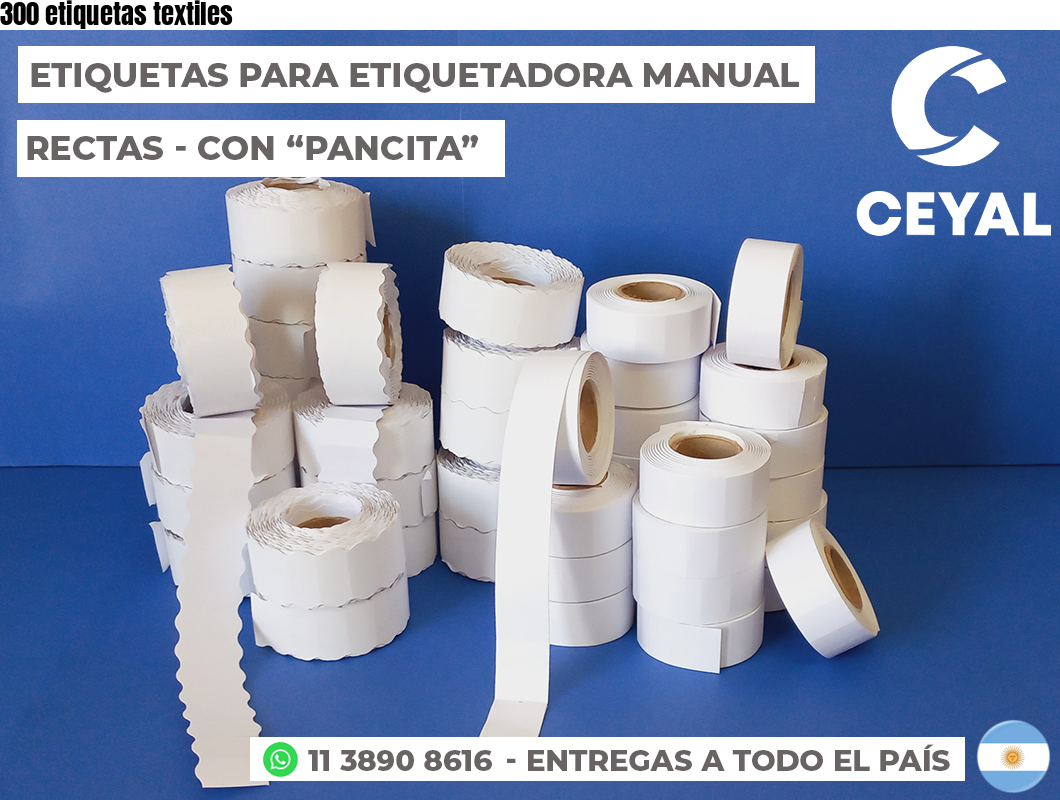300 etiquetas textiles