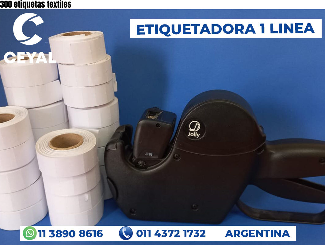 300 etiquetas textiles