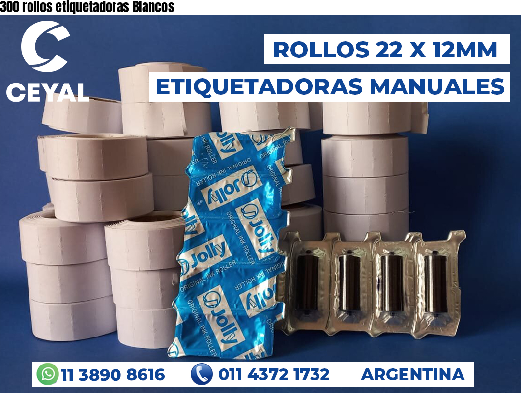 300 rollos etiquetadoras Blancos