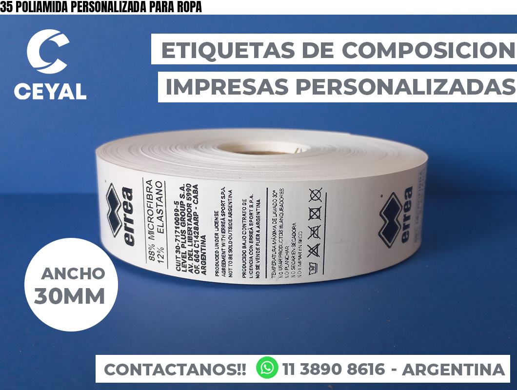 35 POLIAMIDA PERSONALIZADA PARA ROPA