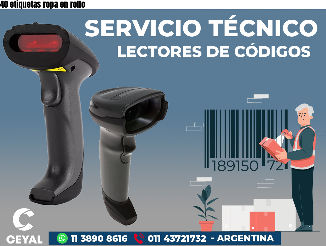 40 etiquetas ropa en rollo