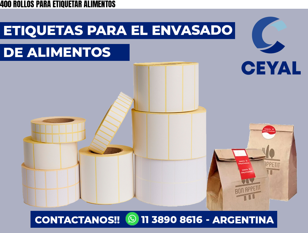 400 ROLLOS PARA ETIQUETAR ALIMENTOS