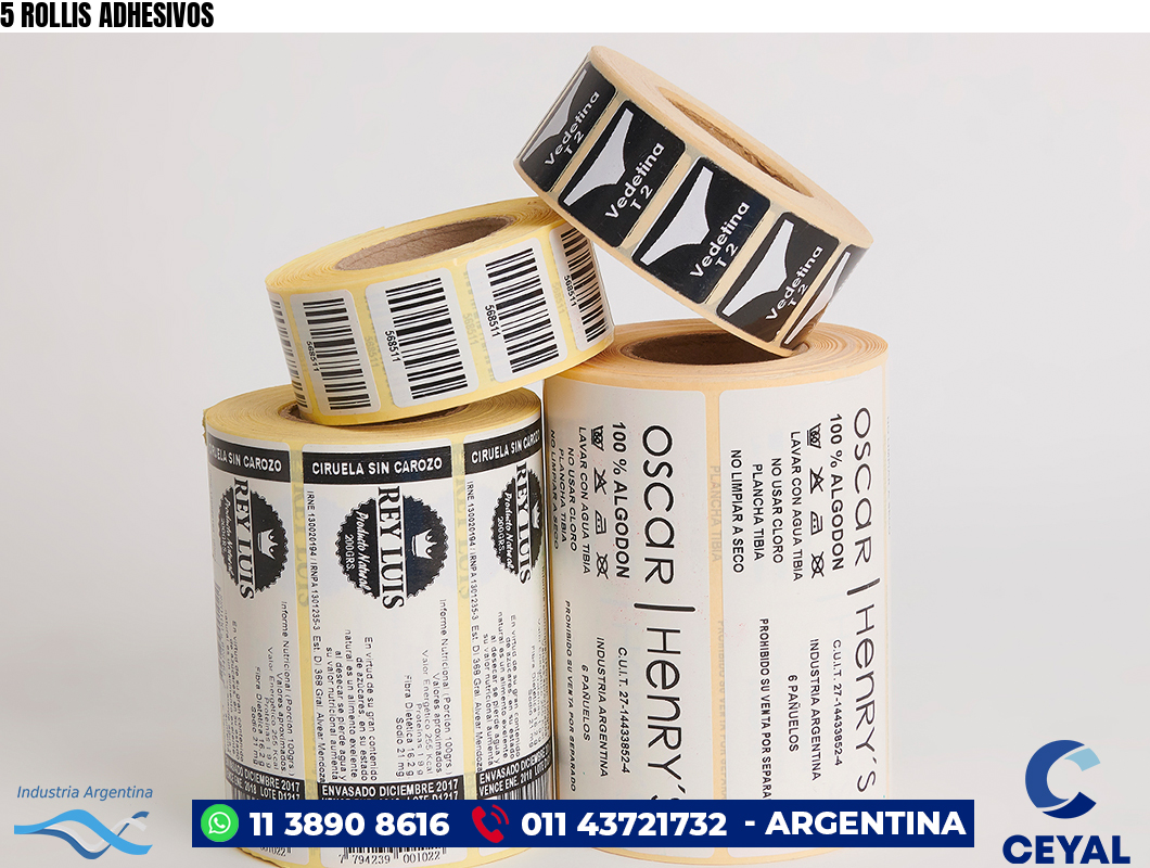 5 ROLLIS ADHESIVOS