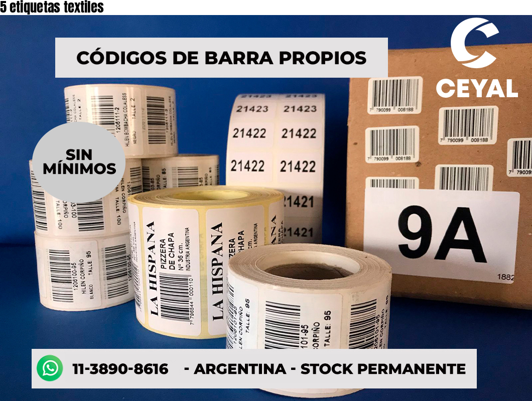 5 etiquetas textiles