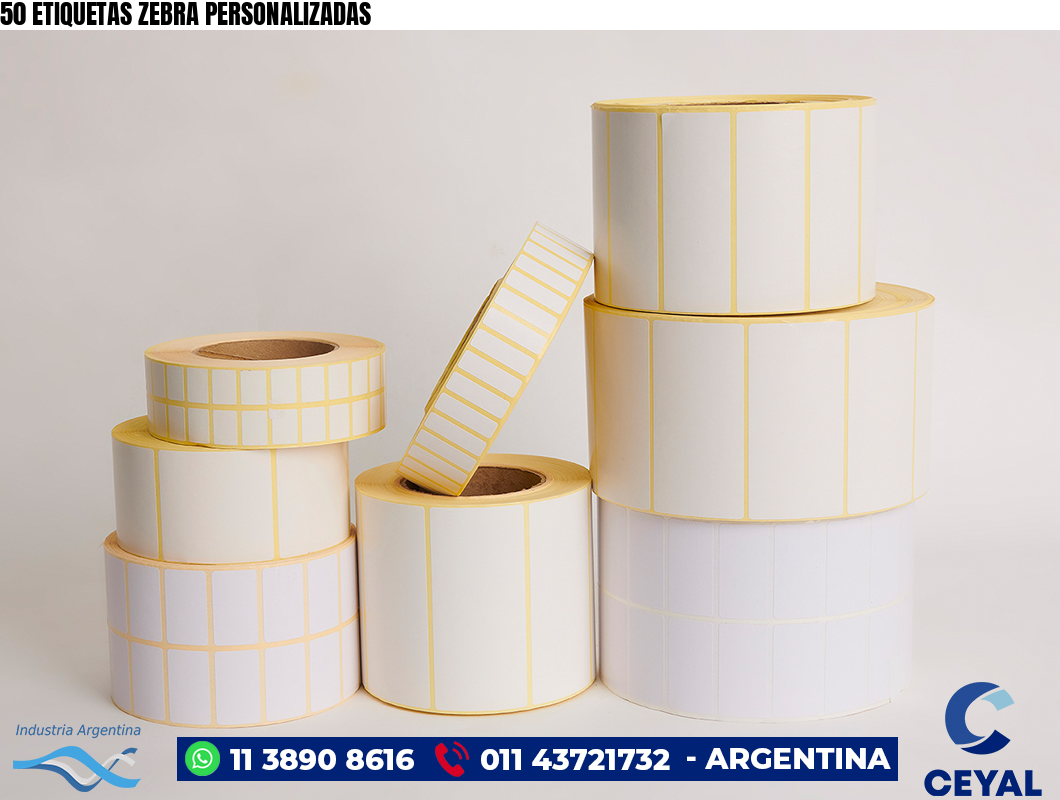 50 ETIQUETAS ZEBRA PERSONALIZADAS