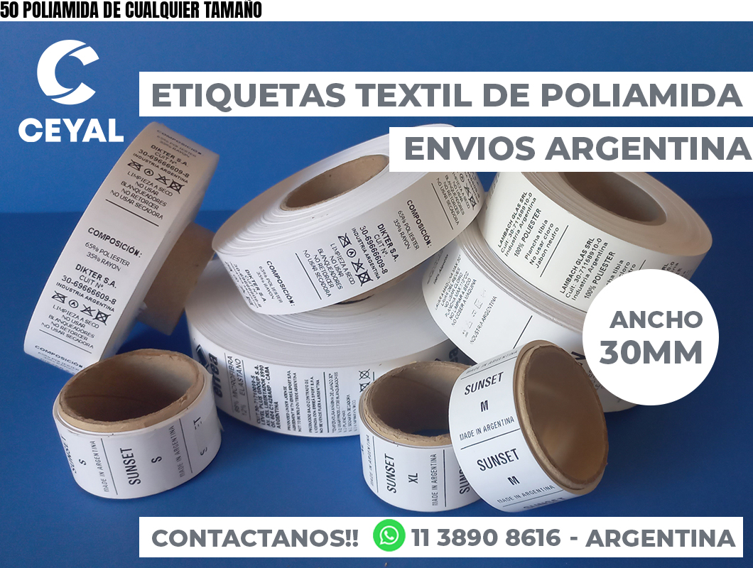 50 POLIAMIDA DE CUALQUIER TAMAÑO