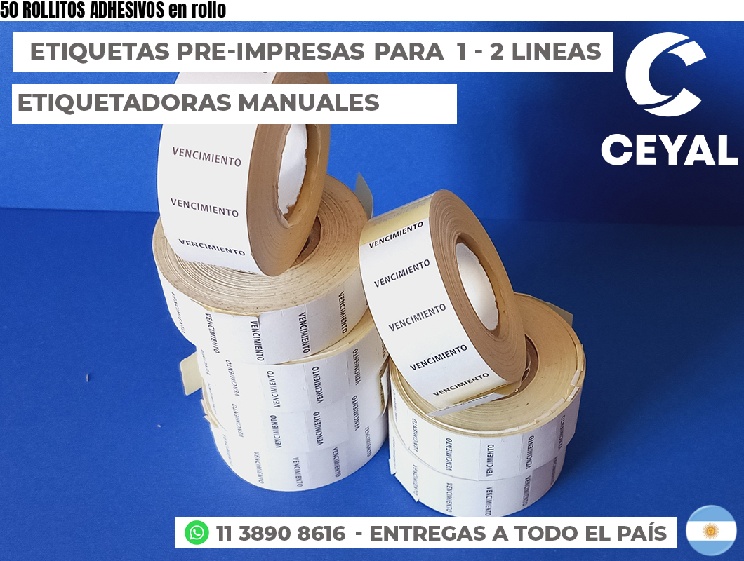 50 ROLLITOS ADHESIVOS en rollo