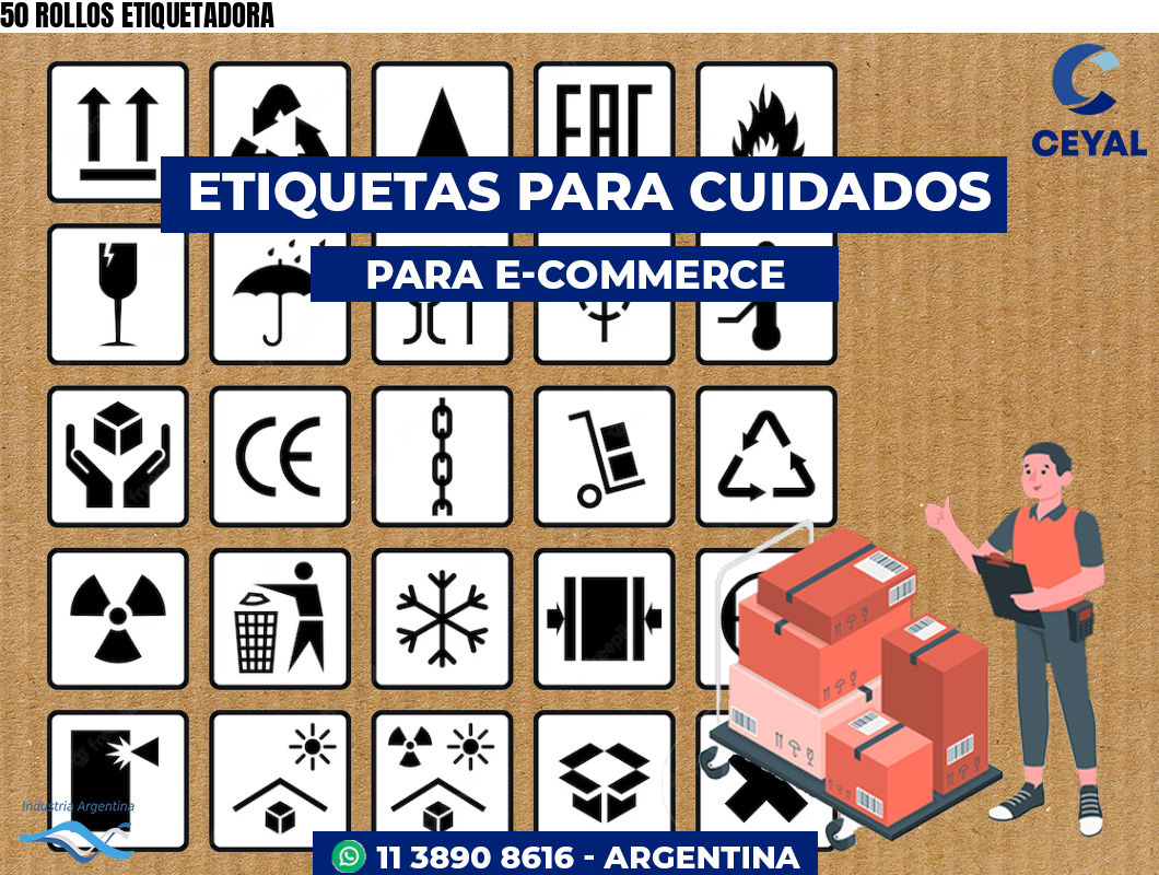 50 ROLLOS ETIQUETADORA