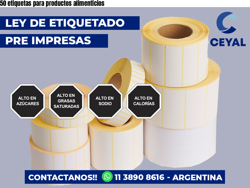 50 etiquetas para productos alimenticios