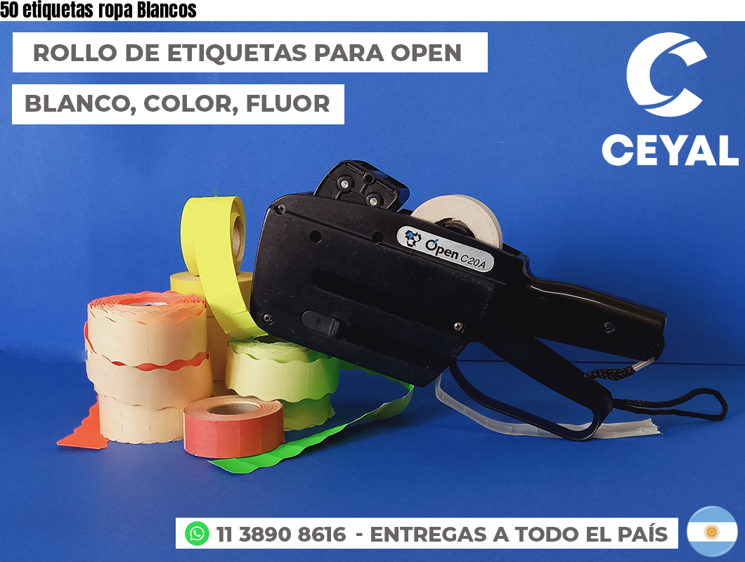 50 etiquetas ropa Blancos