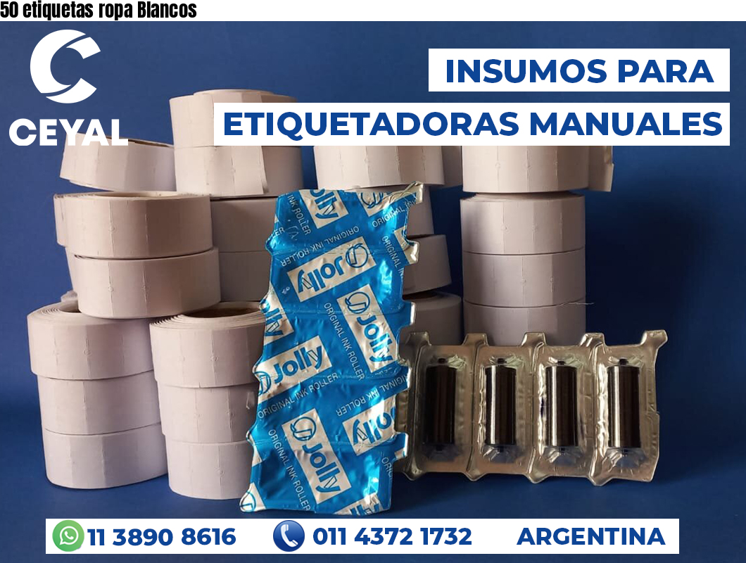 50 etiquetas ropa Blancos