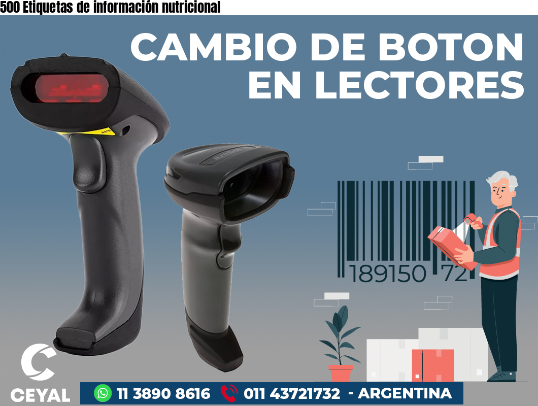 500 Etiquetas de información nutricional