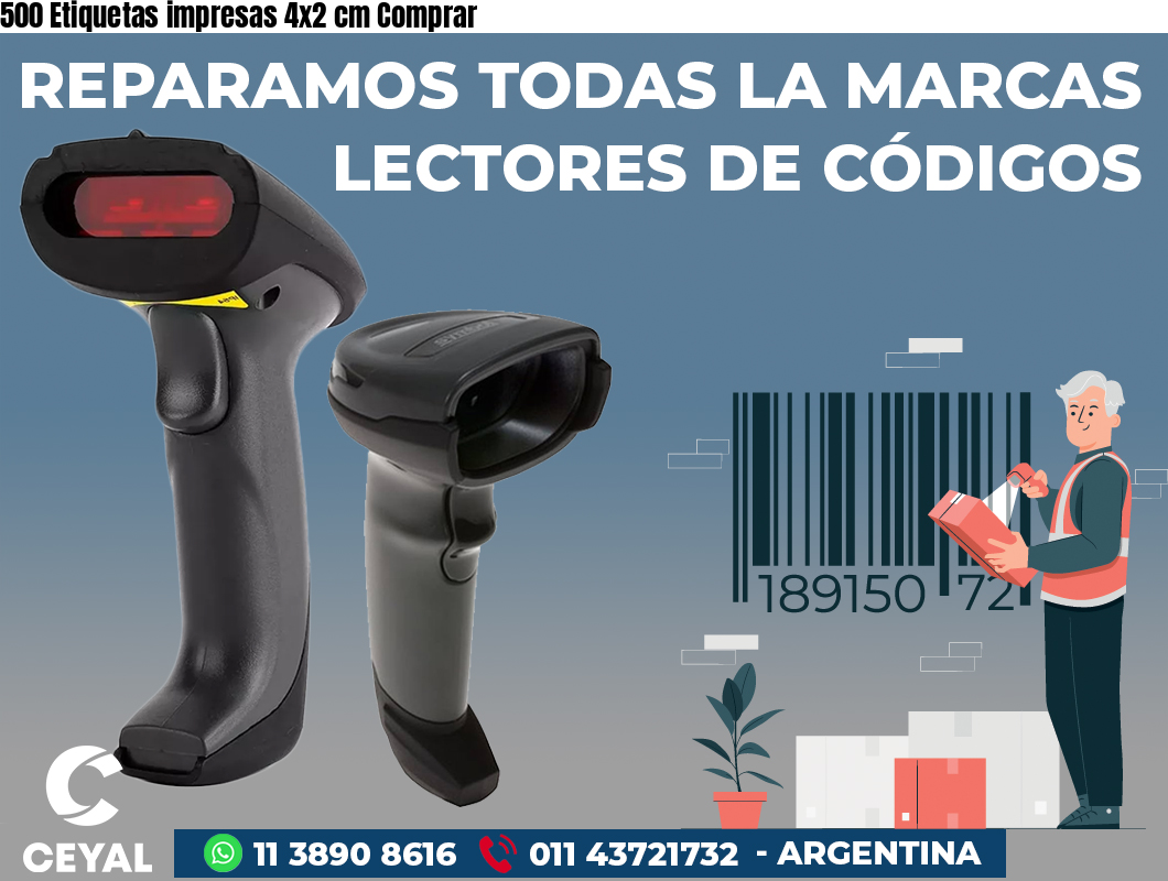 500 Etiquetas impresas 4x2 cm Comprar