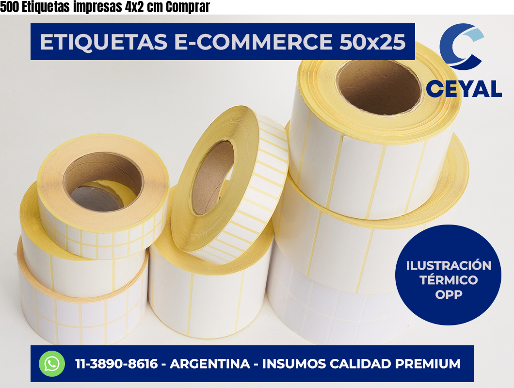 500 Etiquetas impresas 4×2 cm Comprar