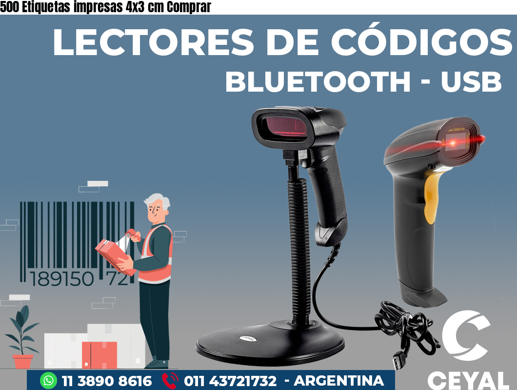 500 Etiquetas impresas 4x3 cm Comprar
