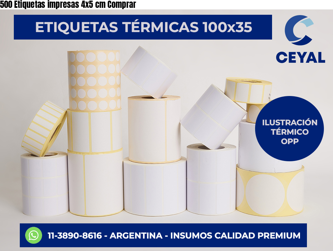 500 Etiquetas impresas 4×5 cm Comprar
