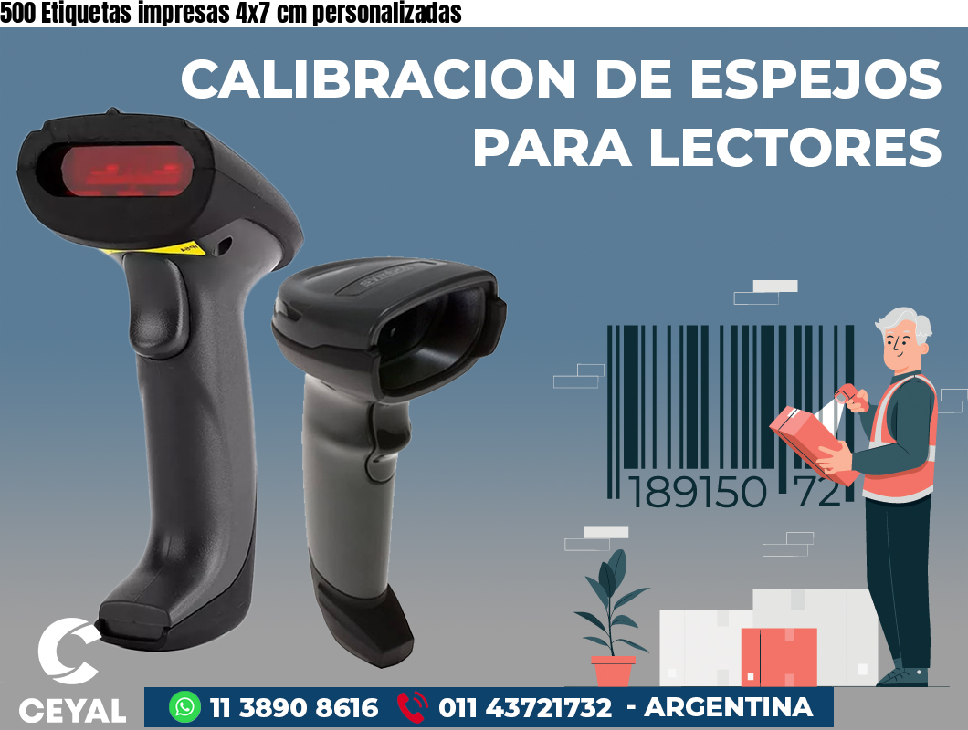 500 Etiquetas impresas 4x7 cm personalizadas