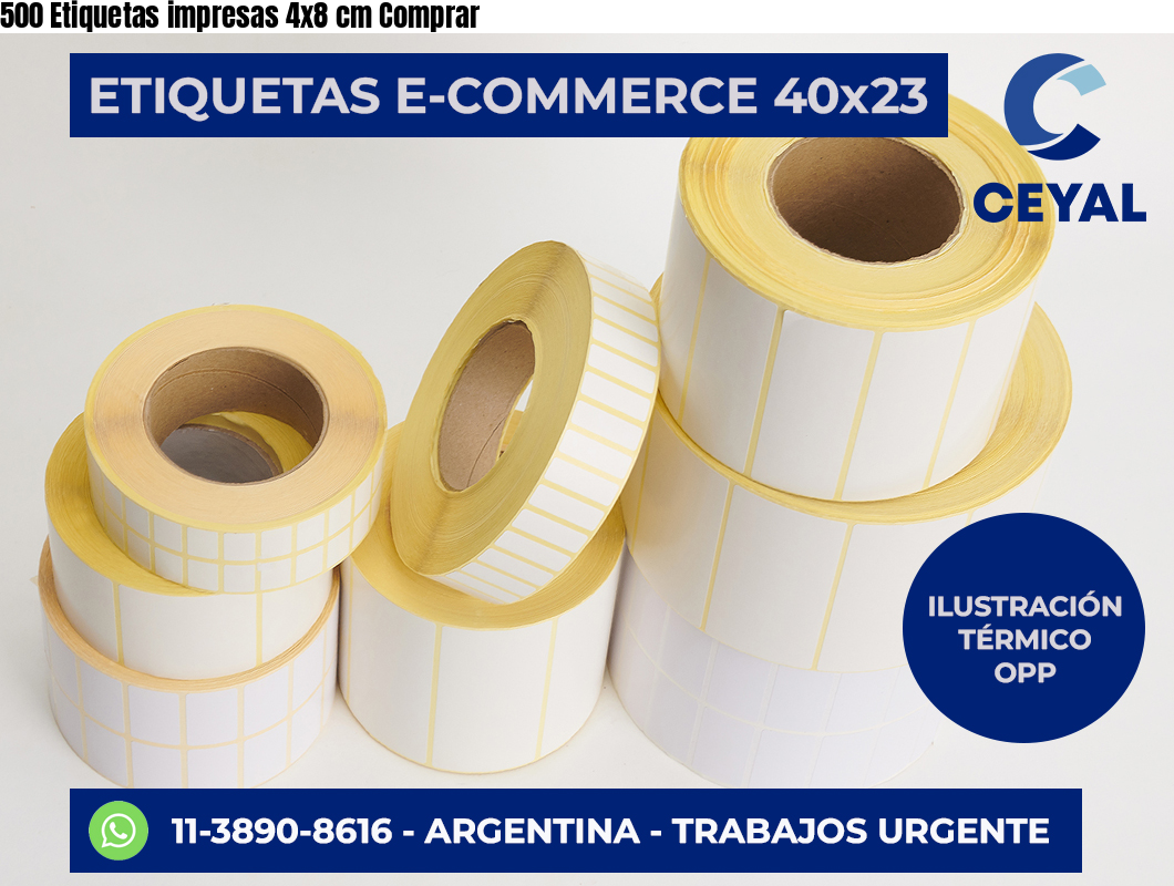 500 Etiquetas impresas 4×8 cm Comprar
