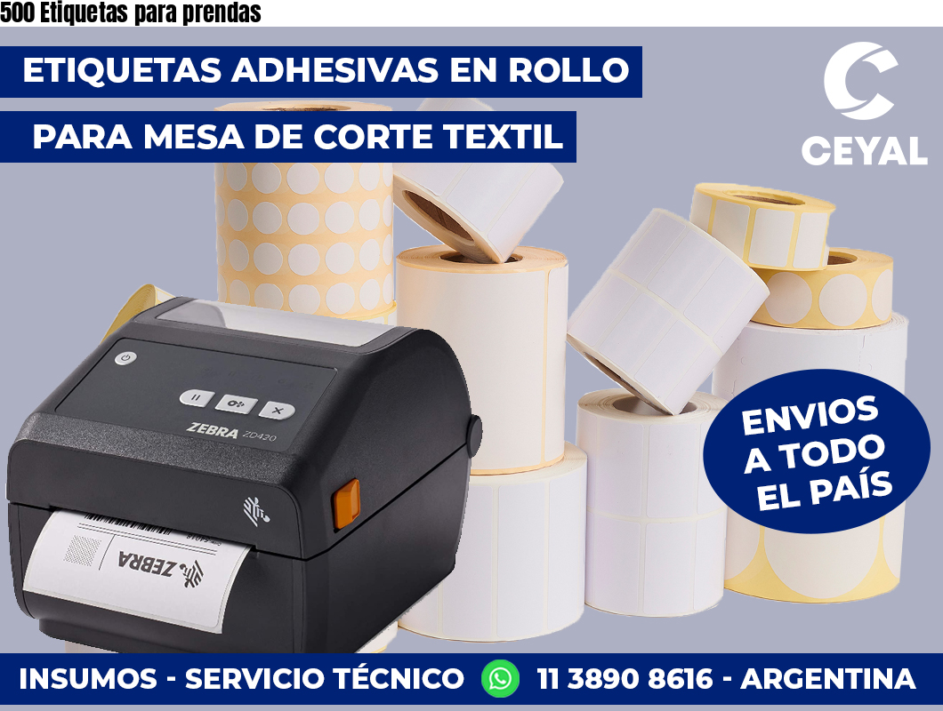 500 Etiquetas para prendas
