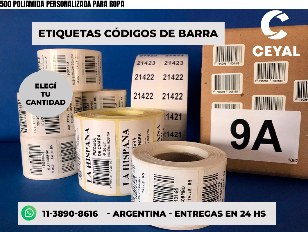 500 POLIAMIDA PERSONALIZADA PARA ROPA