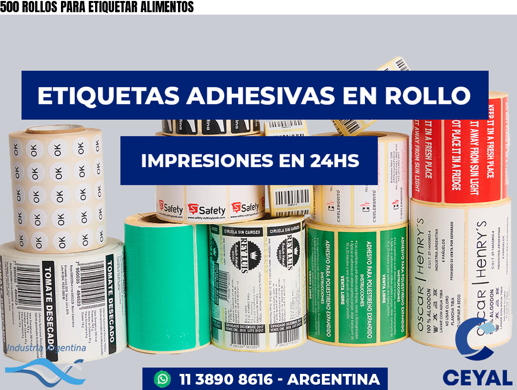 500 ROLLOS PARA ETIQUETAR ALIMENTOS
