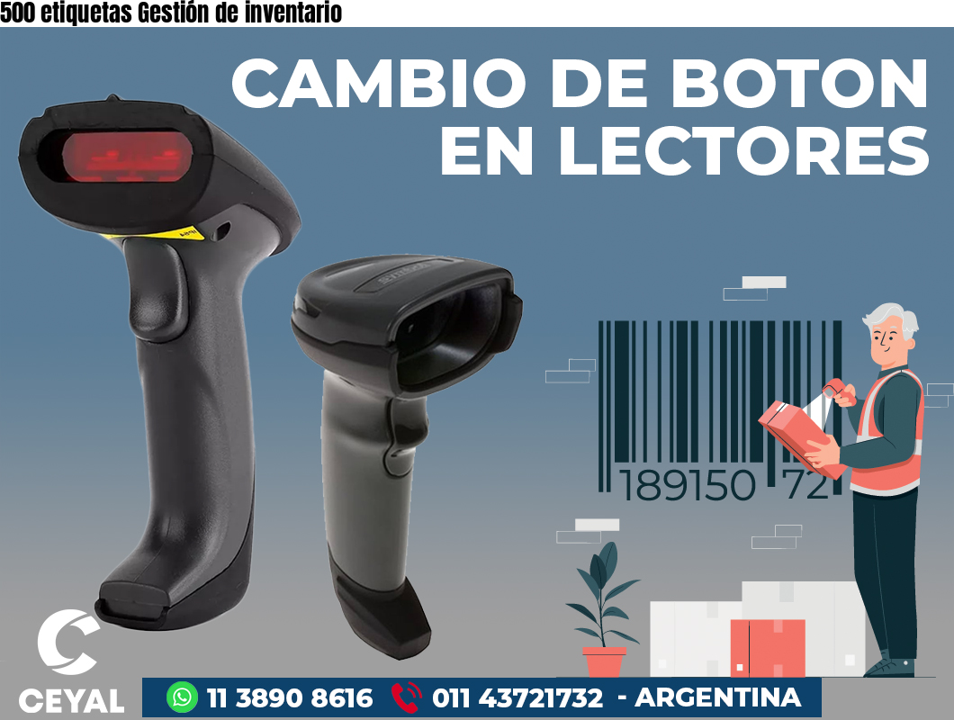 500 etiquetas Gestión de inventario