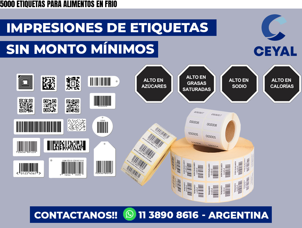 5000 ETIQUETAS PARA ALIMENTOS EN FRIO