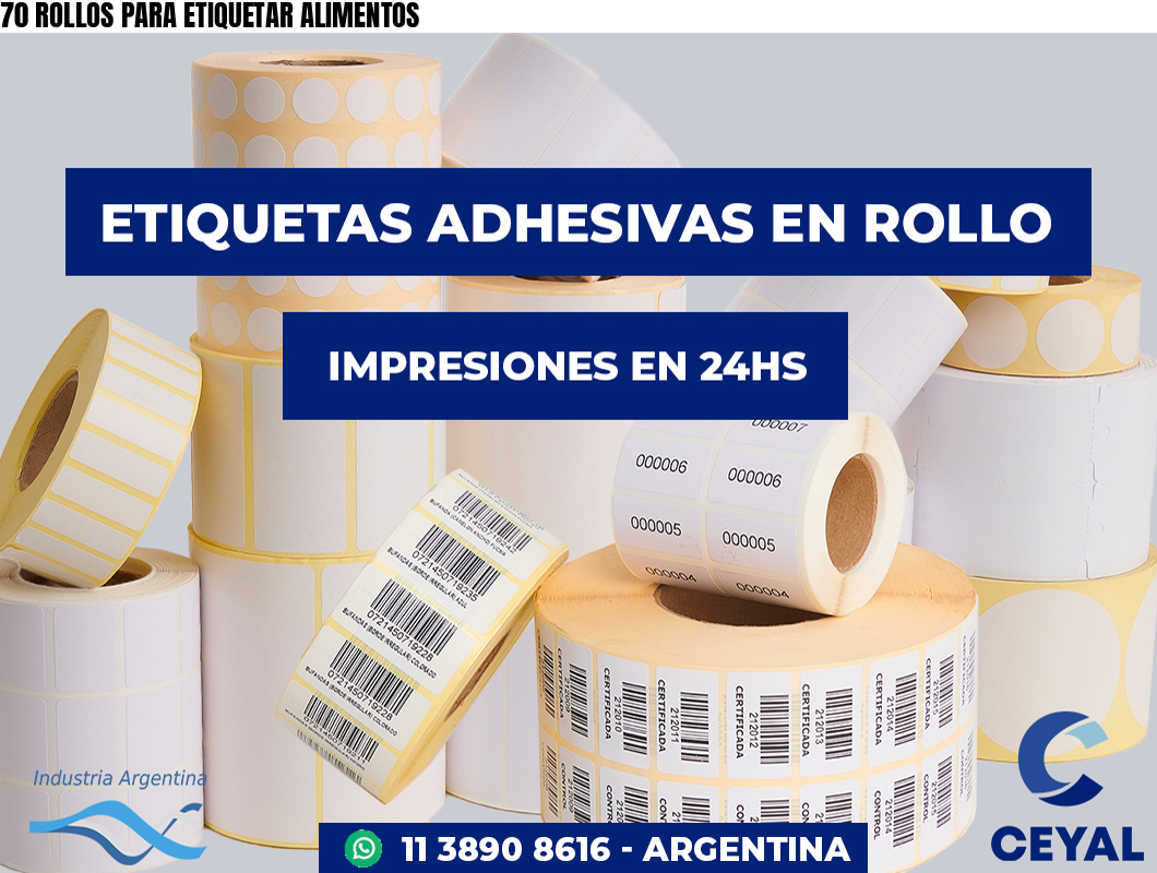 70 ROLLOS PARA ETIQUETAR ALIMENTOS