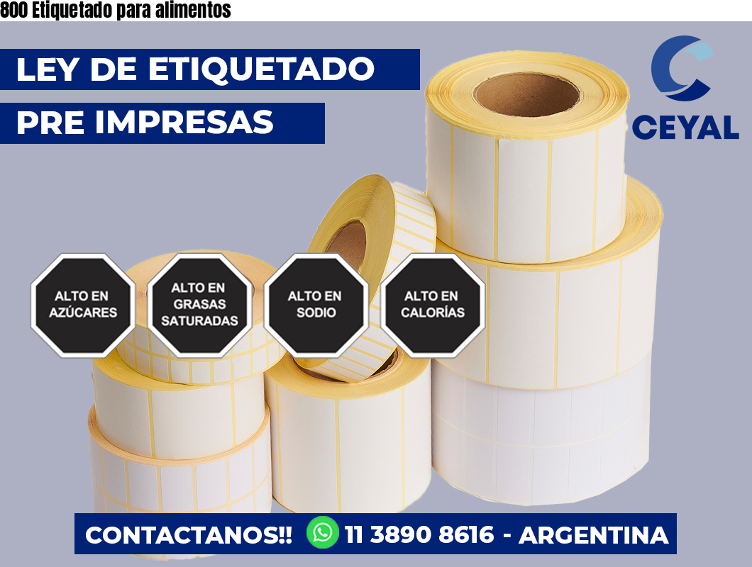 800 Etiquetado para alimentos
