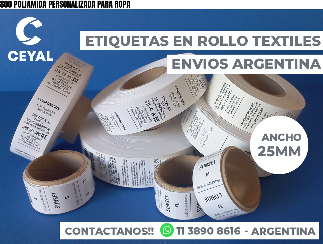 800 POLIAMIDA PERSONALIZADA PARA ROPA