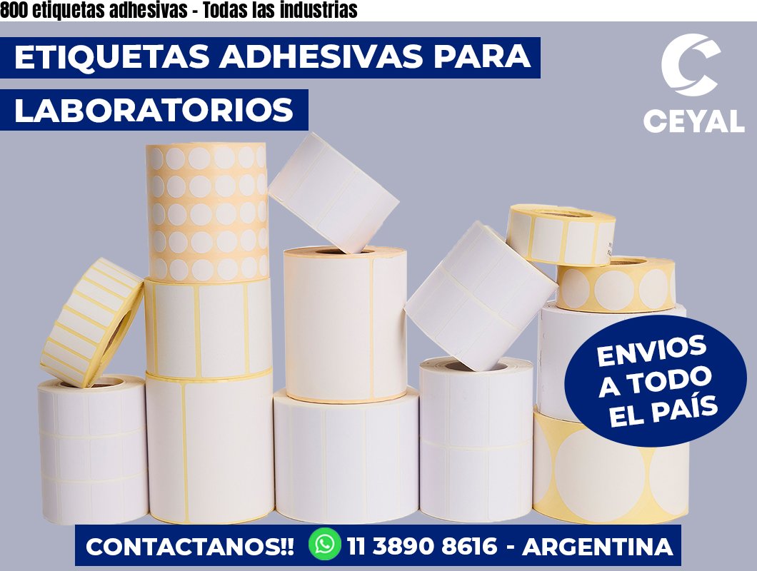 800 etiquetas adhesivas – Todas las industrias