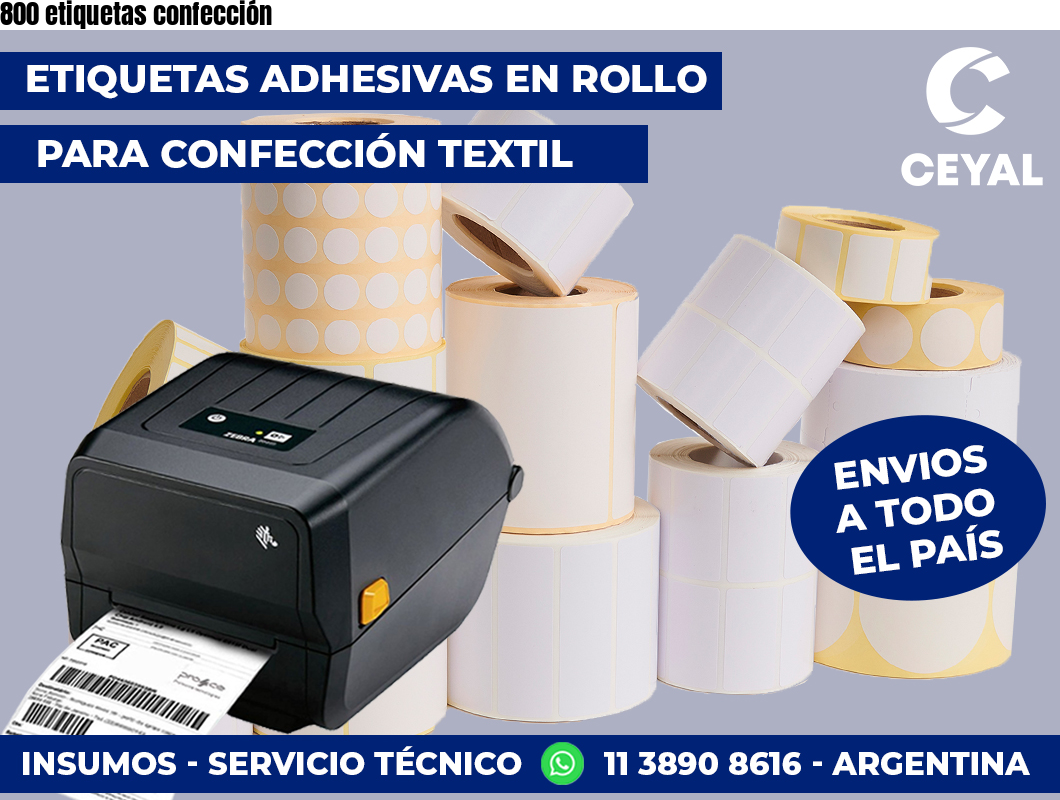 800 etiquetas confección